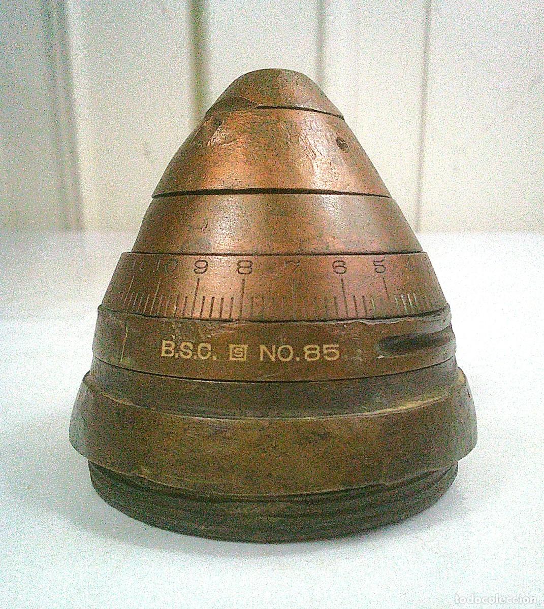 Militaria: ESPOLETA BRITANICA A TIEMPOS N&ordm; 85 PARA GRANADAS DE METRALLA USADA EN LA 1&ordf; GUERRA MUNDIAL