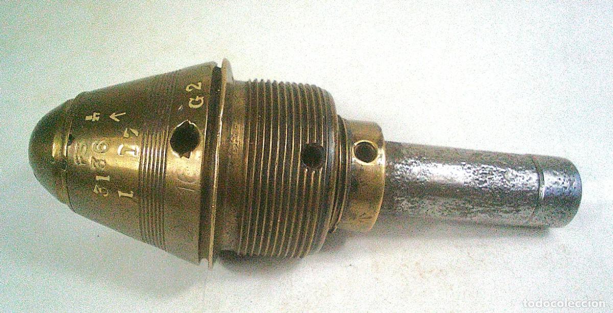 Militaria: ESPOLETA BRITANICA N&ordm; 101 PARA GRANADAS ROMPEDORAS DE 11,43 CM 114,3 MM DEL OBUS QF 4,5 USADA EN GCE