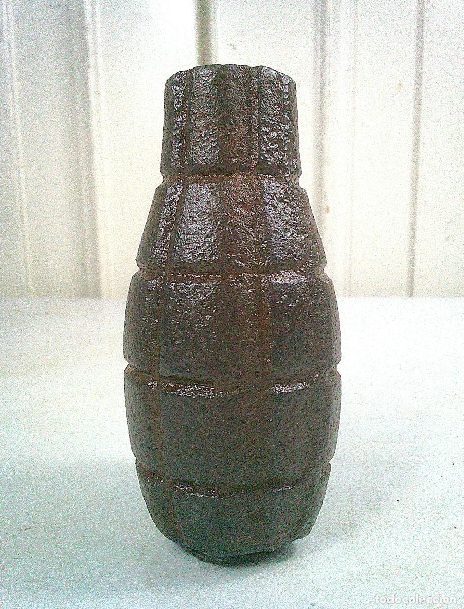 Militaria: CUERPO DE GRANADA DE PERA ASTURIANA DE MECHA USADA EN LA GUERRA CIVIL ESPA&Ntilde;OLA