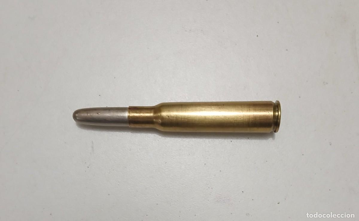 Militaria: marcaje: I 38A 7M/M. Cartucho griego INERTE y percutido 7 mm Mauser Guerra Civil.