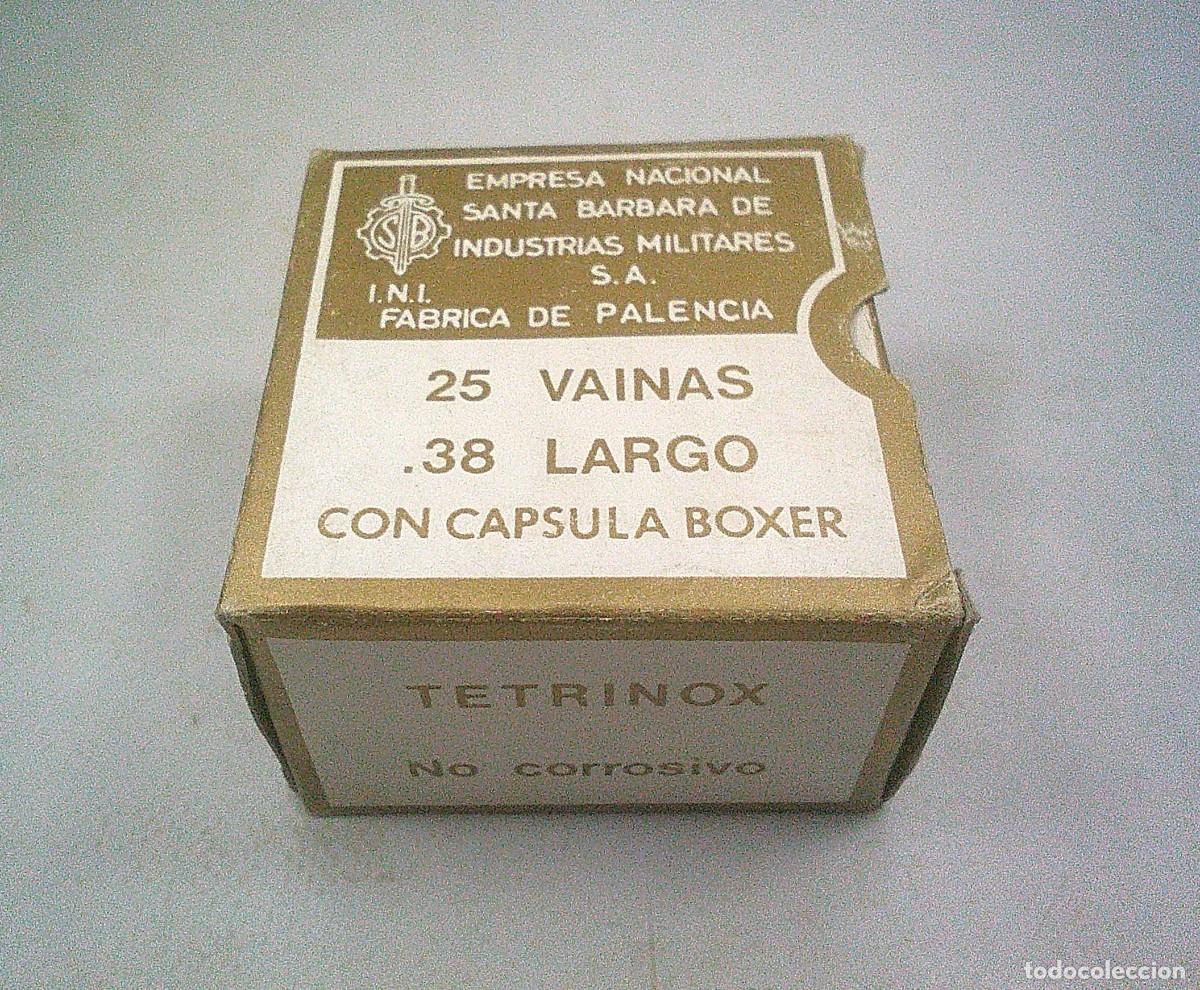 Militaria: CAJA DE CARTON PARA MUNICION DE 38 LARGO 38 SPECIAL SB SANTA BARBARA CAPSULA BOXER PARA 25 CARTUCHOS