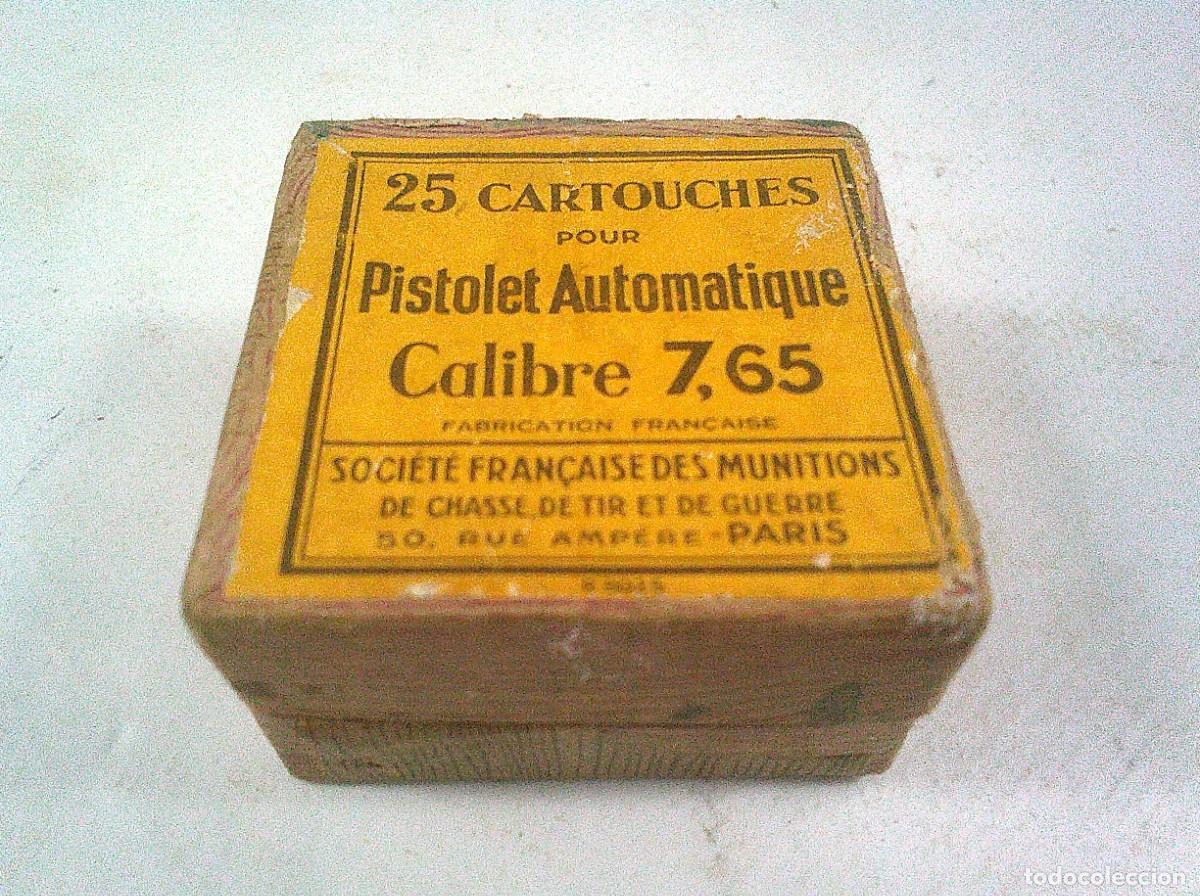 Militaria: CAJA DE CARTON PARA MUNICION DE 7,65 MM SFM SOCIETE FRANCAISE DES MUNITIONS PARA 25 CARTUCHOS - 4