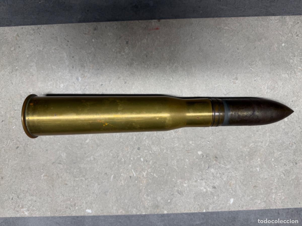 Militaria: Antiguo y raro Disparo 42x260R - 42mm Nordenfelt. Perforante rompedor. Inerte