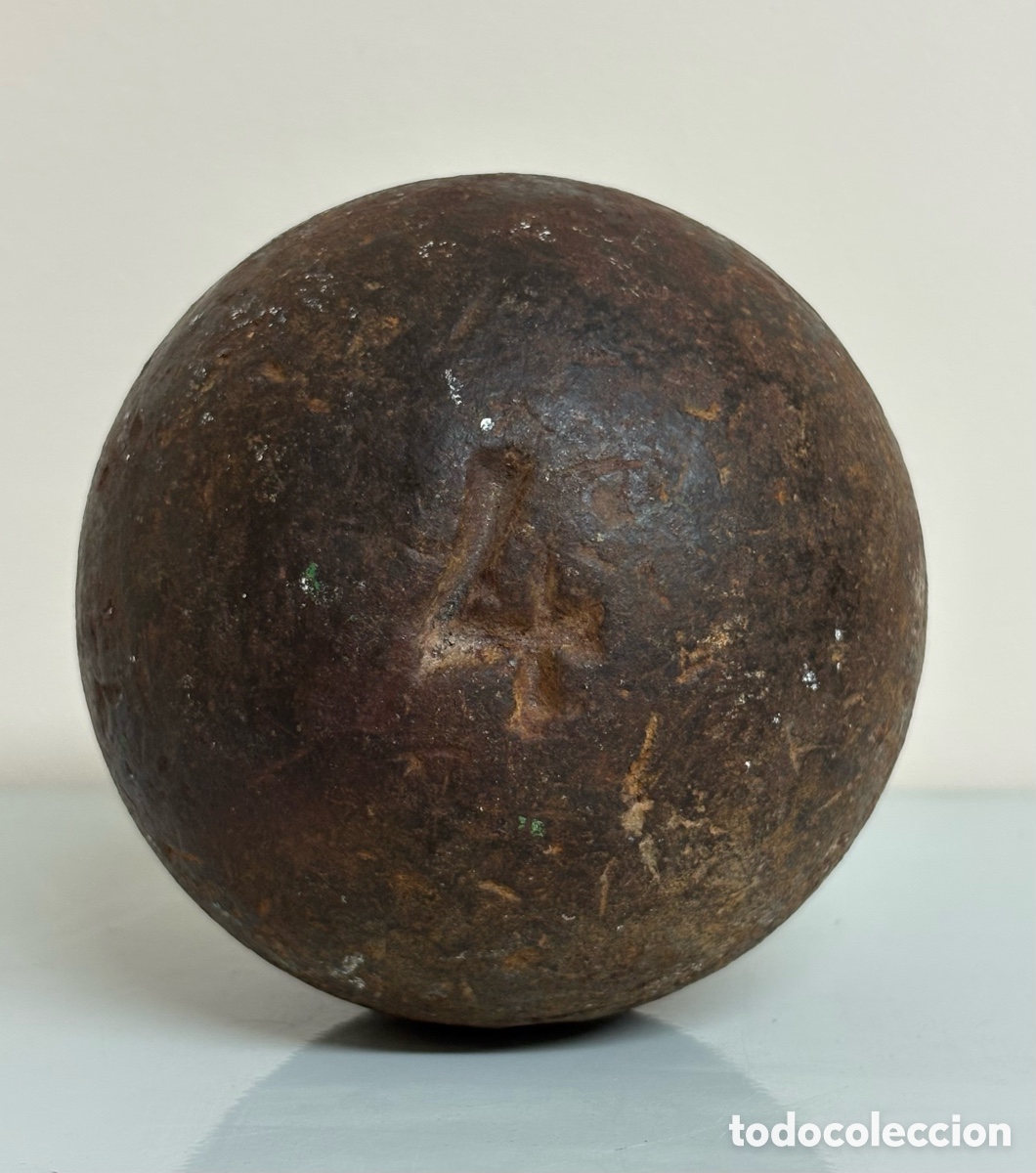 Militaria: bola de ca&ntilde;&oacute;n bala hierro mortero peso 3,8 kg - GUERRAS CARLISTAS