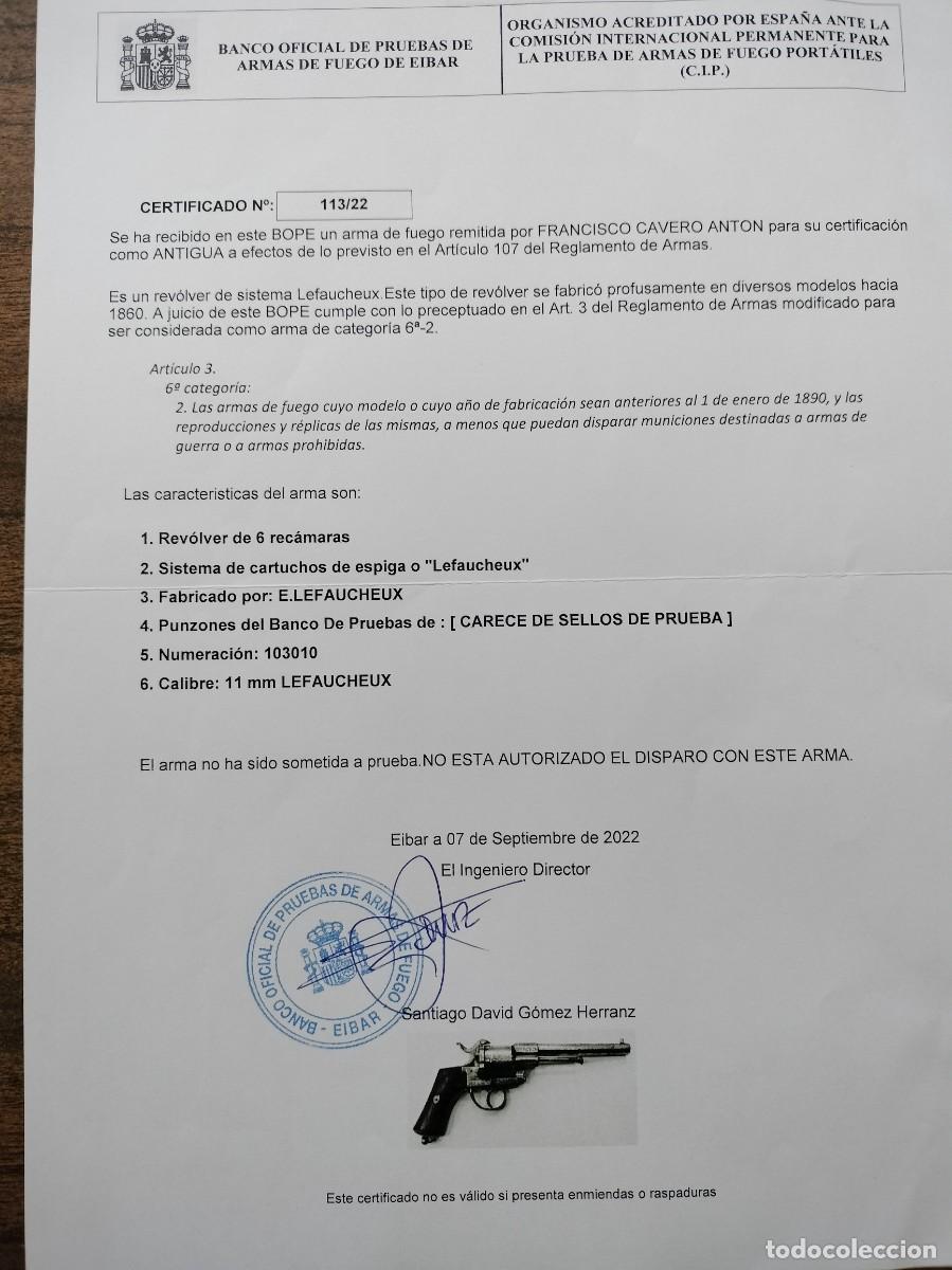 Militaria: REVOLVER E. LEFAUCHEUX. - Foto 10