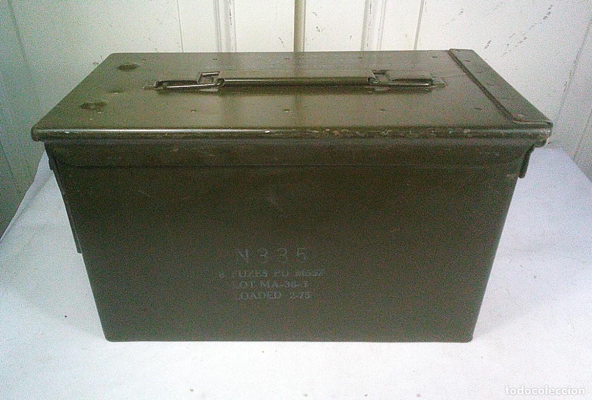 Militaria: CAJA METALICA US USA DE MUNICION PARA ESPOLETAS DE OJIVA PD M557 - 2