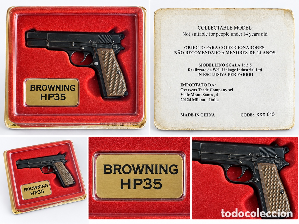 Militaria: Miniatura Browning HP35 escala 1:2,5 &ndash; Colecci&oacute;n Pistolas y Rev&oacute;lveres