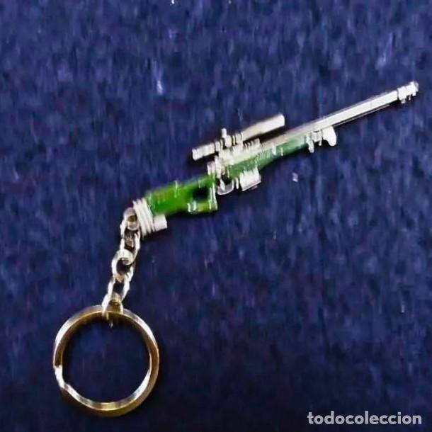 Militaria: FUSIL DE FRANCOTIRADOR BRITANICO MAGNUN L115A1 LLAVERO EN METAL. MED. 2 X 9-15CMS