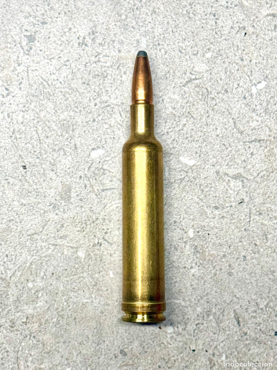 Militaria: Cartucho calibre .257 Weatherby Magnum munici&oacute;n deportiva para colecci&oacute;n, inerte