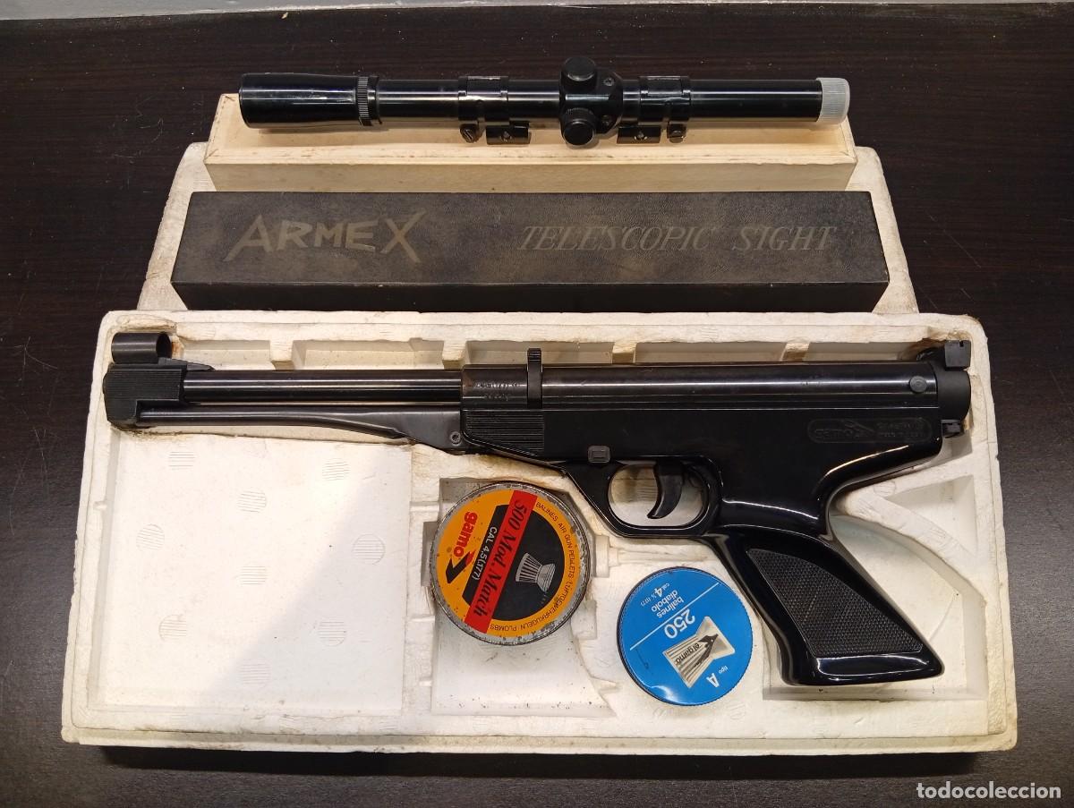 Militaria: PISTOLA AIRE COMPRIMIDO GAMO FALCON CAL. 4.5 + MIRILLA ARMEX-MADE IN SPAIN-