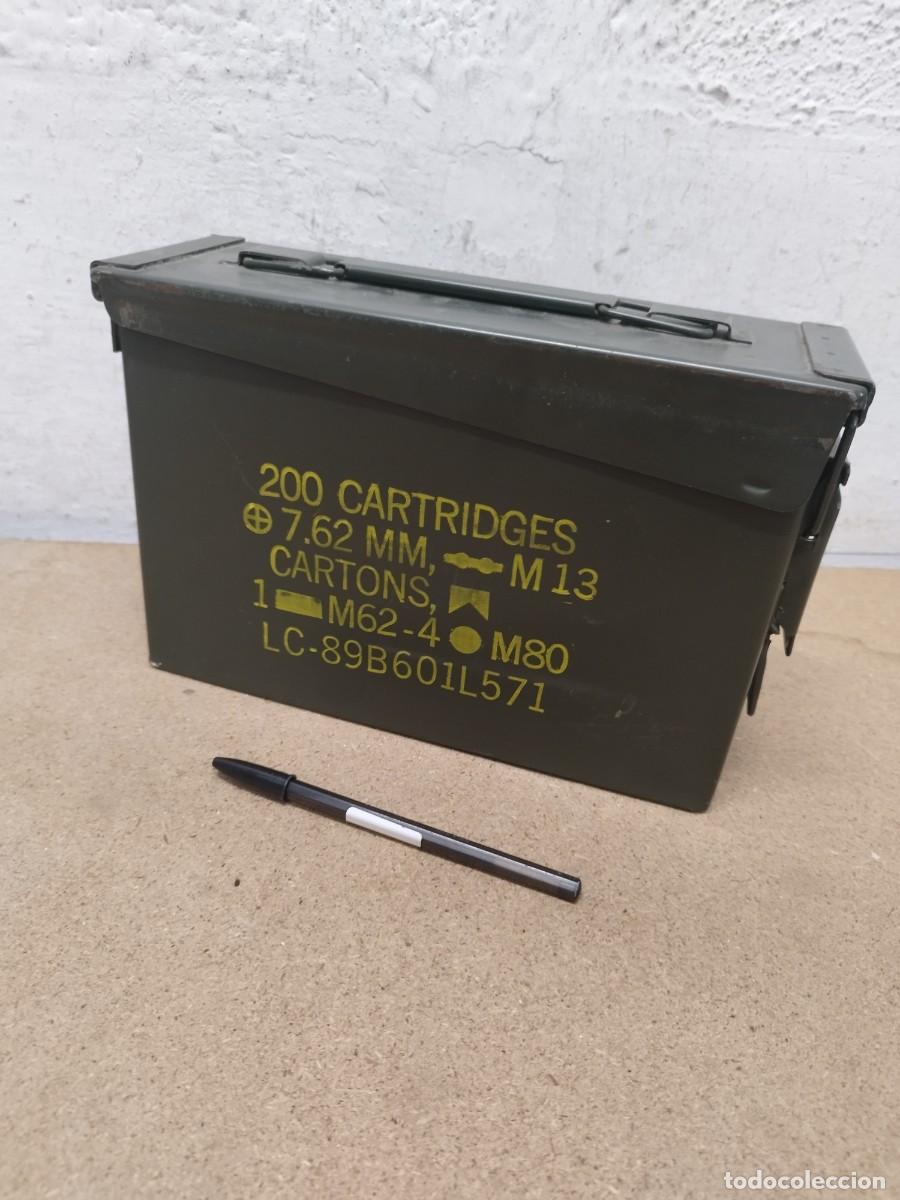 Militaria: Caja vacia de munici&oacute;n para ametralladora, 7.62mm M13. Ideal para moto.M 62-4, M80.
