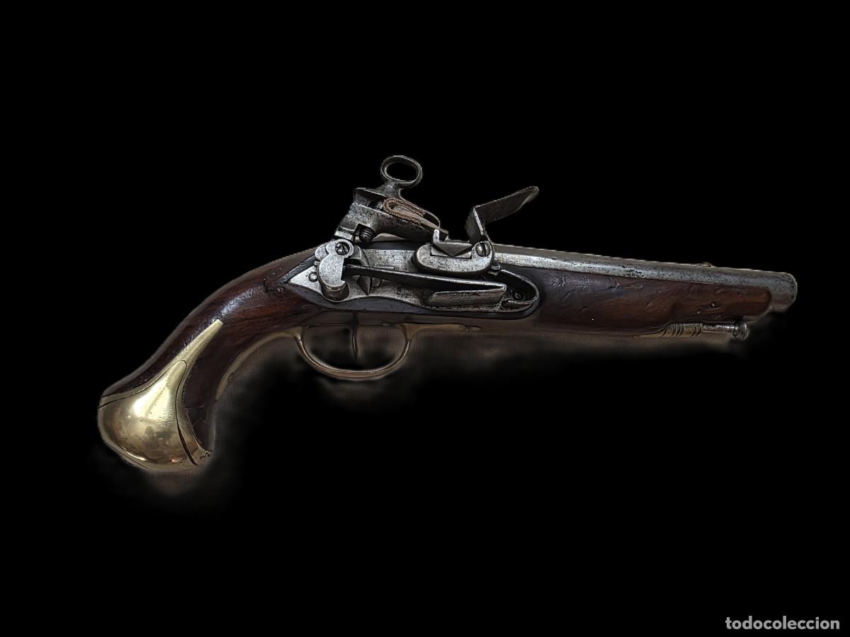 Military Antiques: pistola de chispa o pedernal espa&ntilde;ola del siglo XVIII