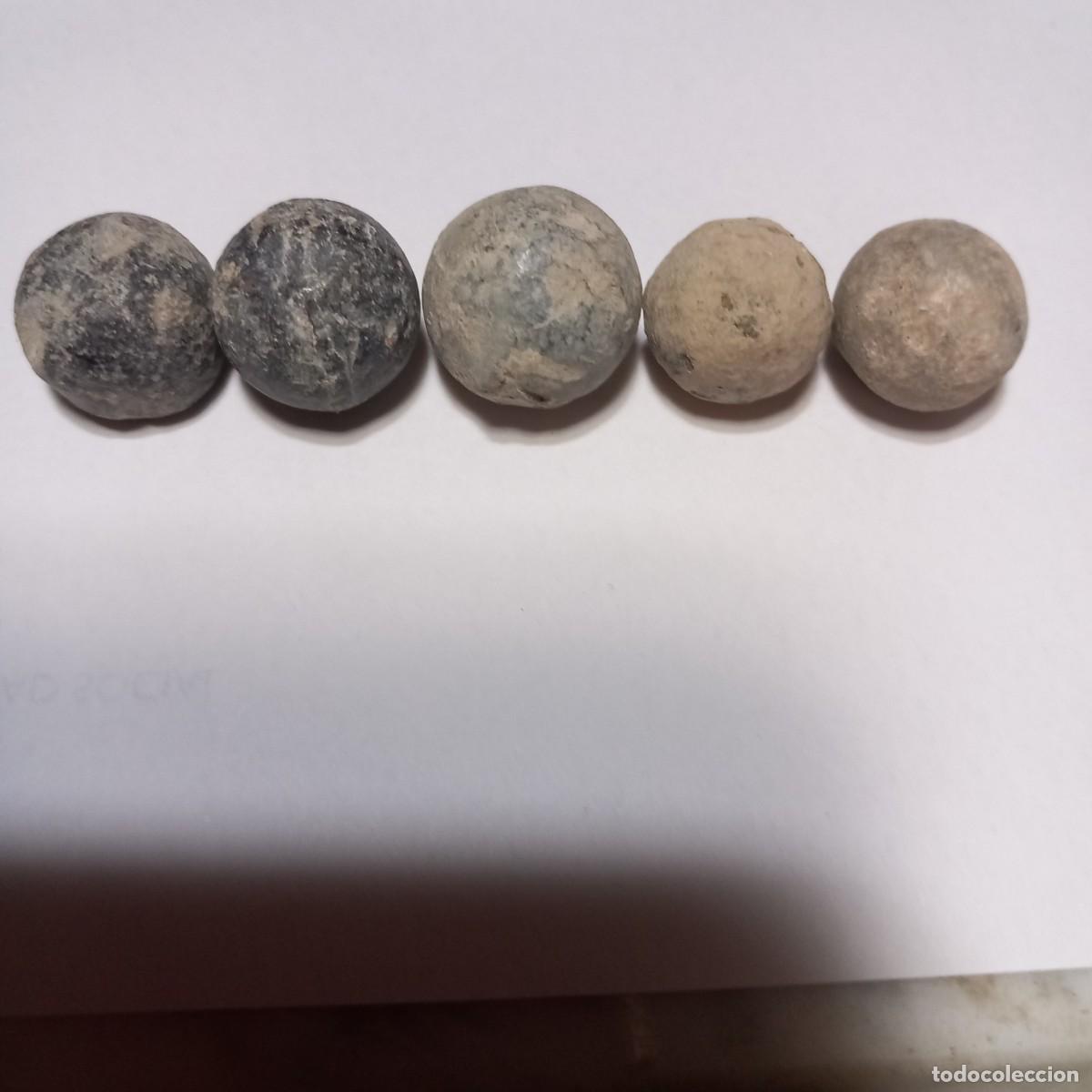 Militaria: Lote de 5 balas de mosquete avancarga guerra de independencia