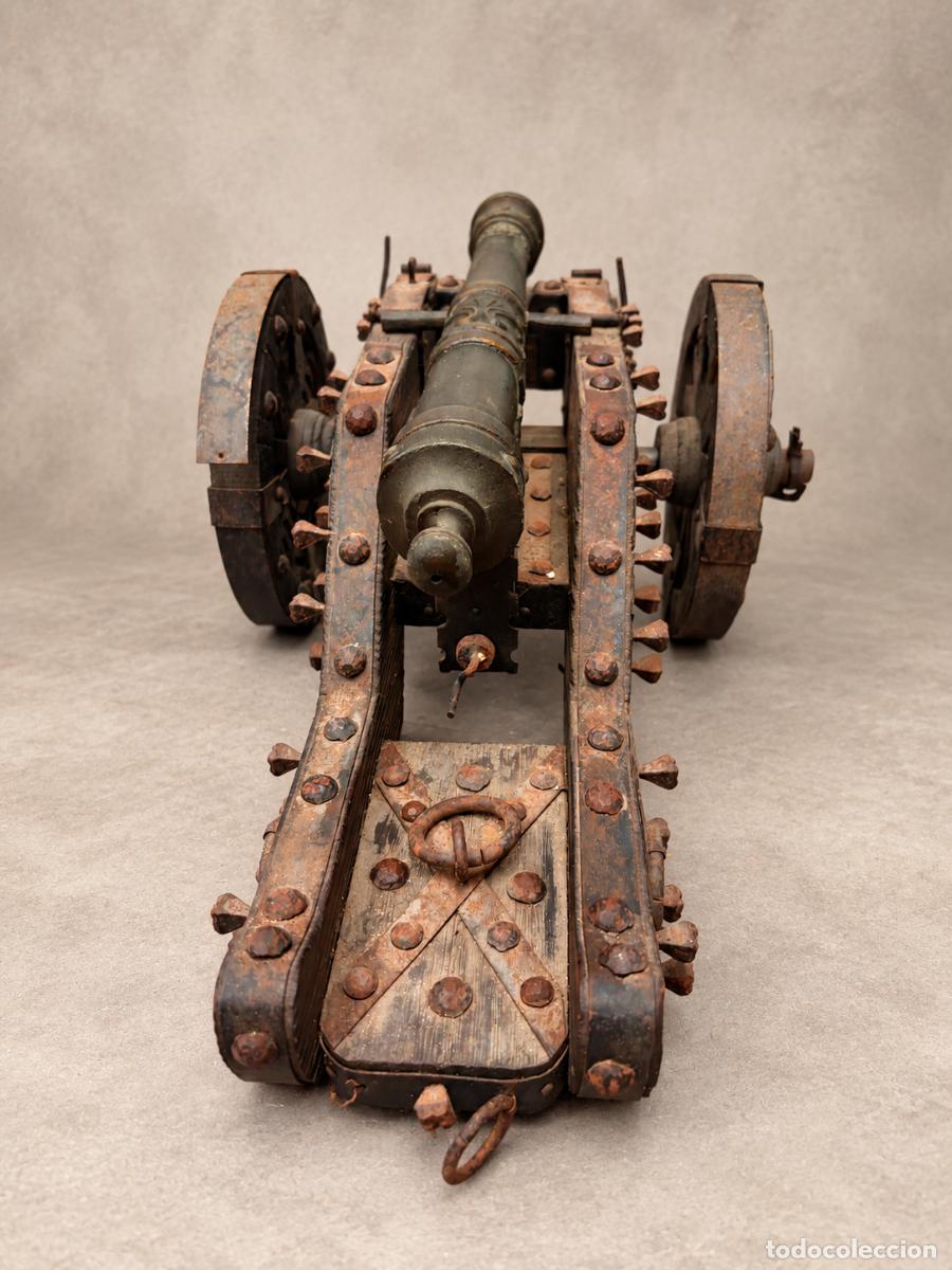Militaria: CA&Ntilde;&Oacute;N DECORATIVO DE METAL CON CURE&Ntilde;A DE MADERA, RUEDAS Y HERRAJES. VER FOTOS