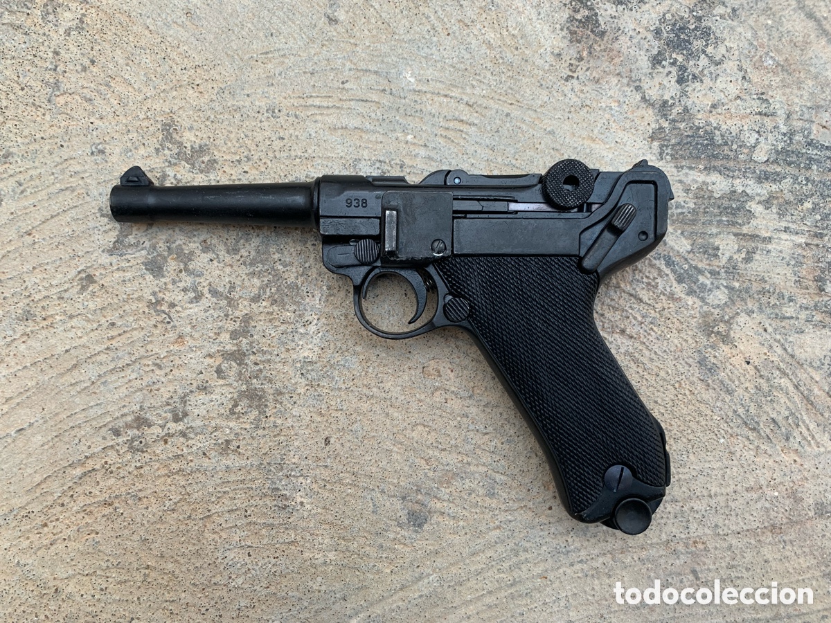 Military Antiques: R&eacute;plica Pistola Luger P08 Denix Inerte + Funda. Alemania Segunda Guerra Mundial