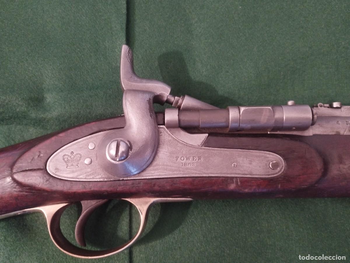 Militaria: Carabina de artiller&iacute;a Enfield-Snider sistema &rdquo;tabati&egrave;re&rdquo; (1863),, con su baioneta