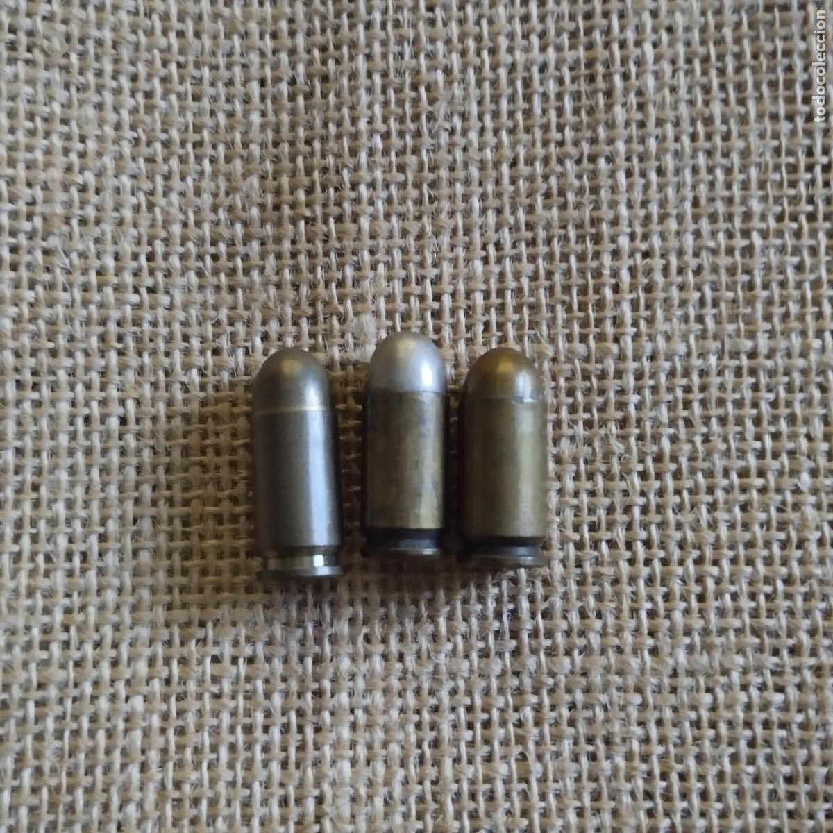 Militaria: TRES CARTUCHOS DEL 9 CORTO INERTES