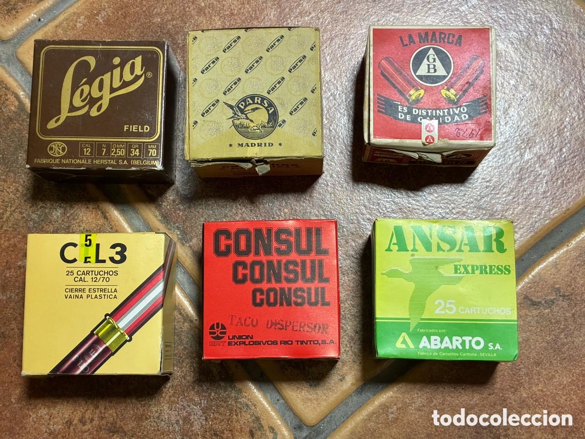 Militaria: Lote cajas de cartuchos de caza a&ntilde;os 70
