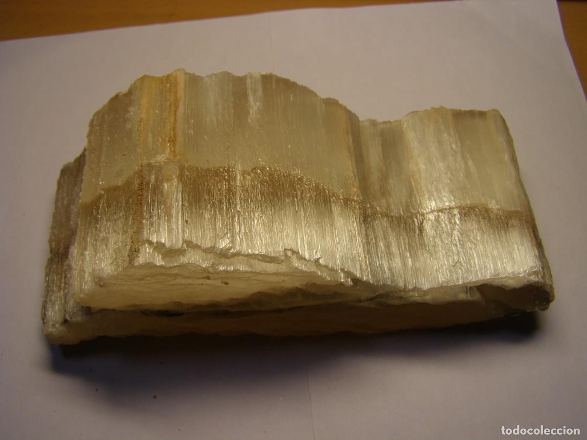 Militaria: Precioso y gran trozo de mineral yeso fibroso. Zaragoza.