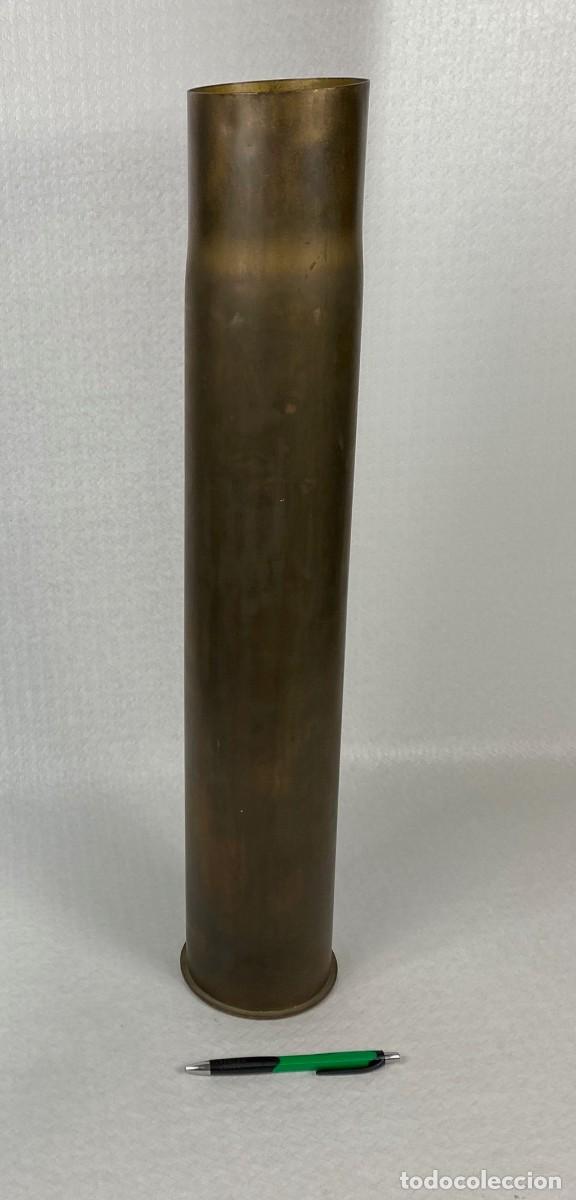 Militaria: VAINA DE DISPARO DE ARTILLER&Iacute;A 88mm Producci&oacute;n Espa&ntilde;ola 1954 Lat&oacute;n