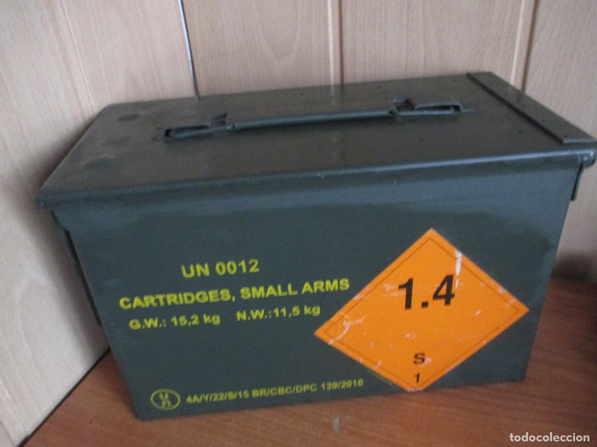 Militaria: CAJA MILITAR VACIA DE MUNICION - Foto 2