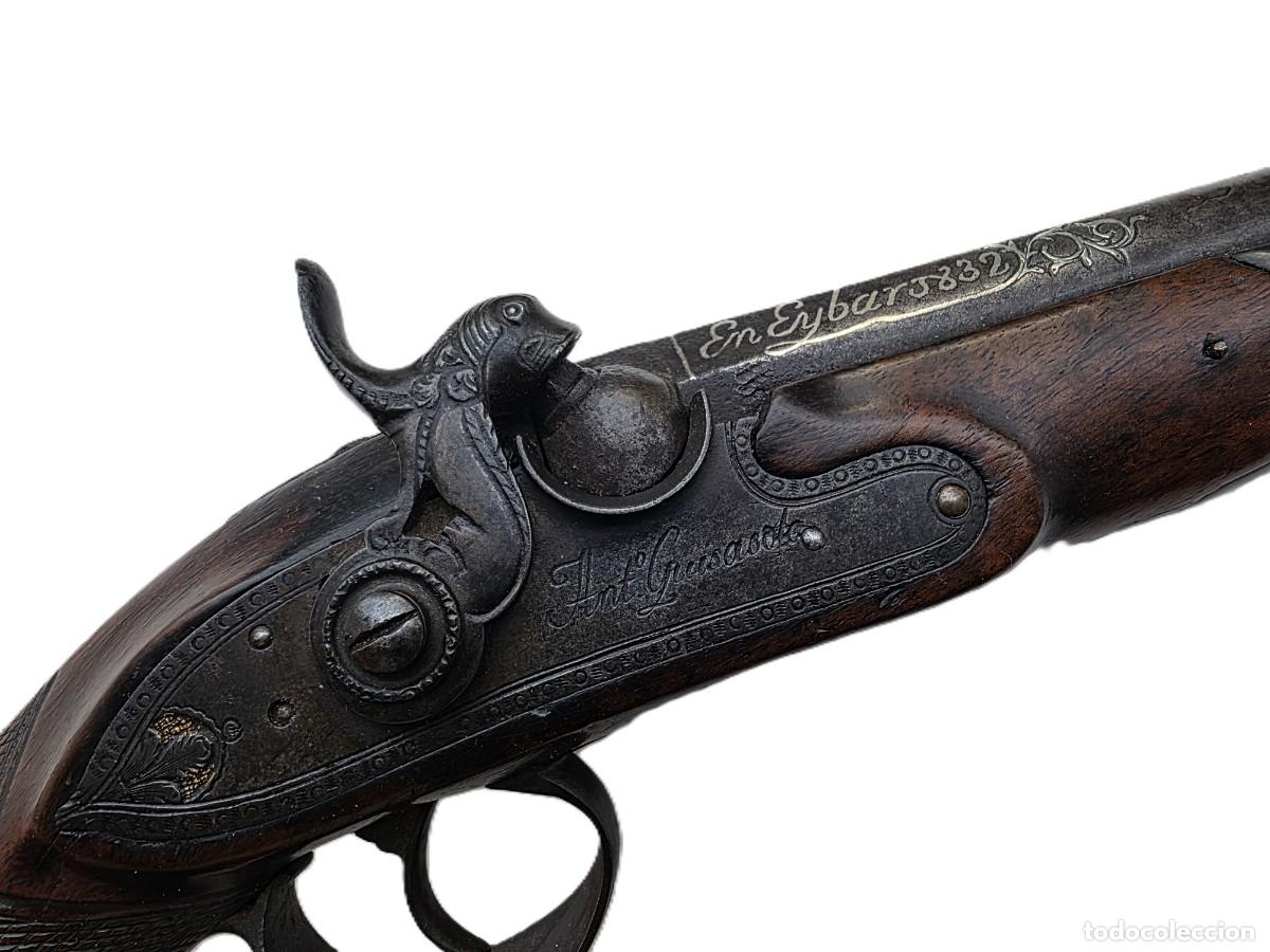 Militaria: pistola de avancarga espa&ntilde;ola firmada por Antonio Guisasola en Eibar 1832