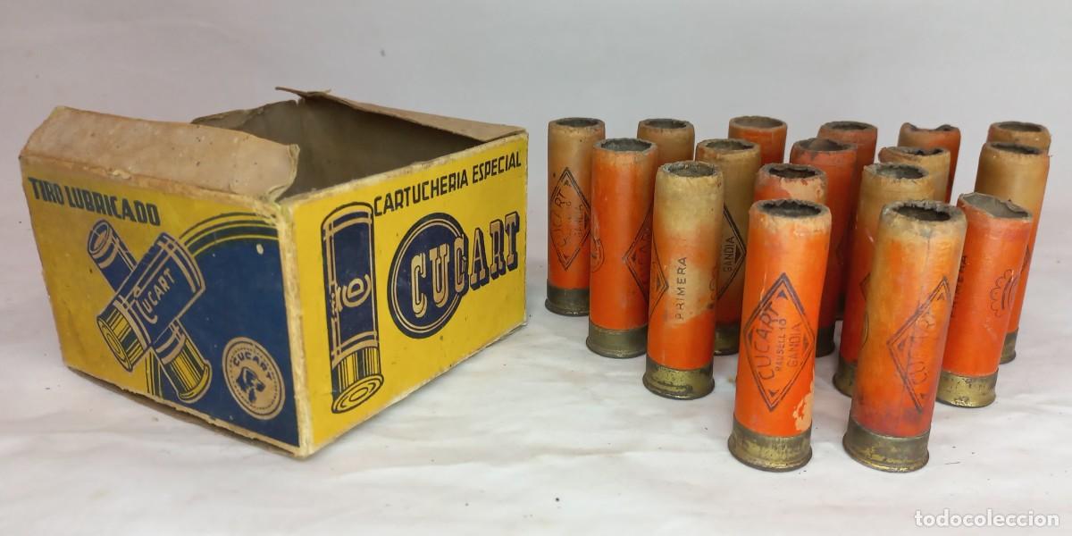 Militaria: ANTIGUA CAJA DE CARTON DE CARTUCHOS DE CAZA CUCART DE GANDIA Cal. 16 - INERTE
