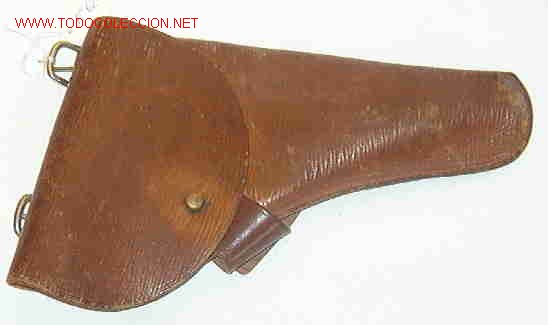 Militaria: Funda de cuero marr&oacute;n, 20 cms. - Foto 1