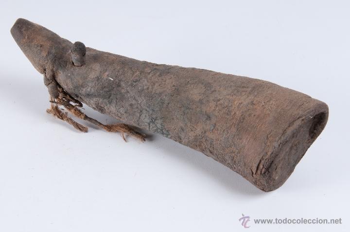 Militaria: ANTIGUA POLVORERA DE ASTA - Foto 1
