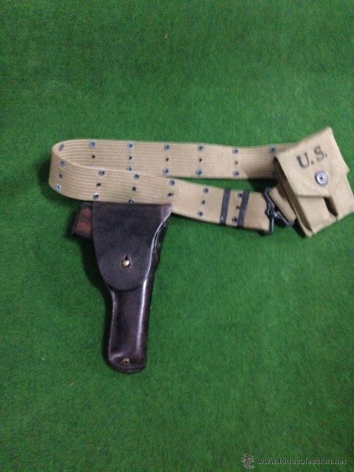 Militaria: CINTURON US ARMY WWI-WWII CON PISTOLERA COLT 1911 Y PORTACARGADOR DOBLE ORIGINAL