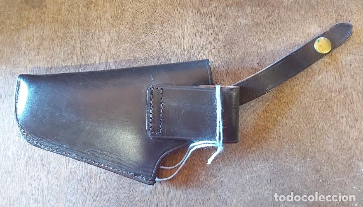 Militaria: Funda de cuero marr&oacute;n, 15 cm - Foto 2