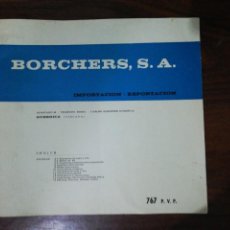 Militaria: CATÁLOGO BORCHERS (ARMAS). TARIFA DE PRECIOS 1967. GUERNICA VIZCAYA. Lote 337807653