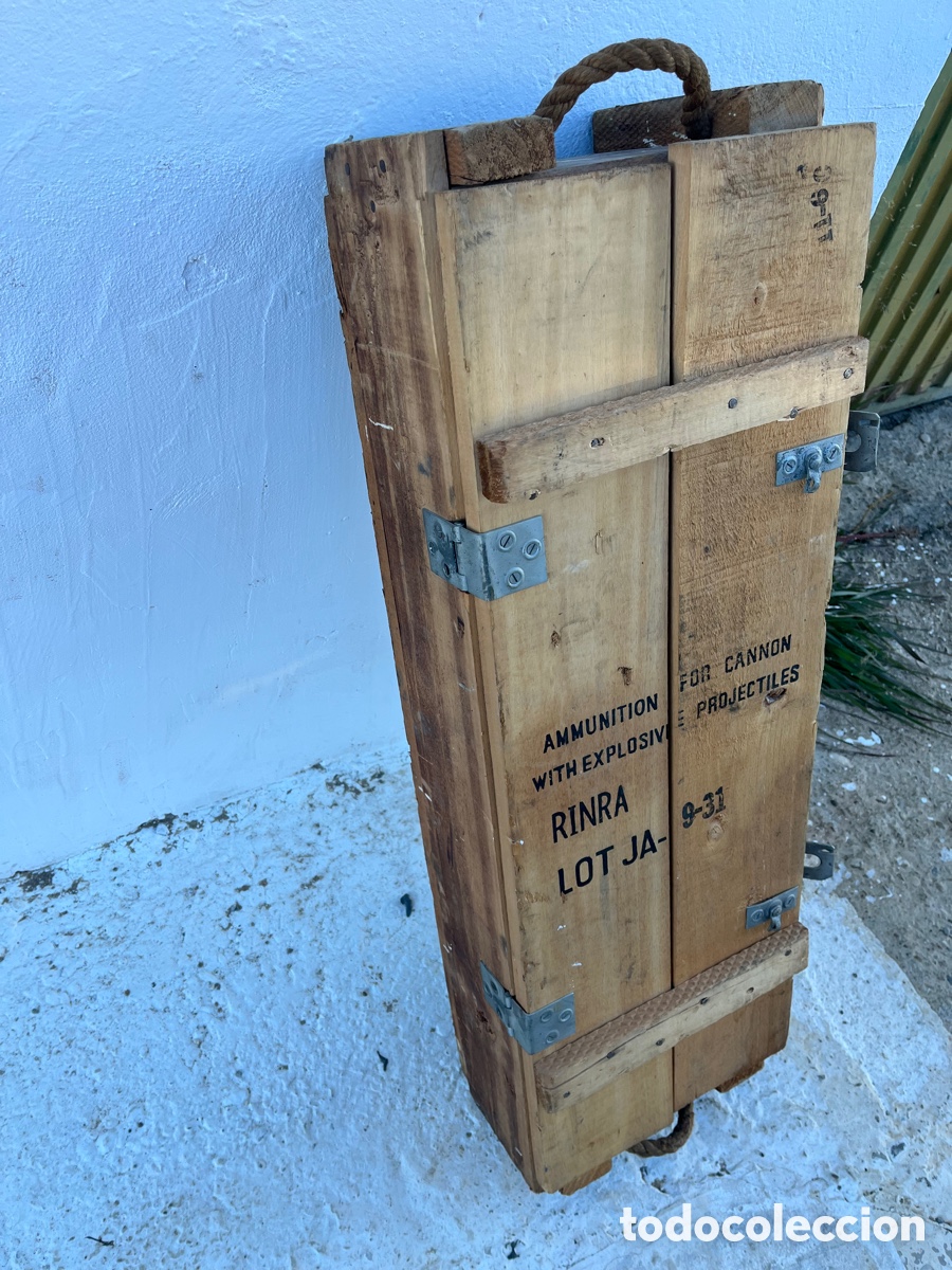 Militaria: CAJA MUNICIONES MADERA GRANDE - Foto 2