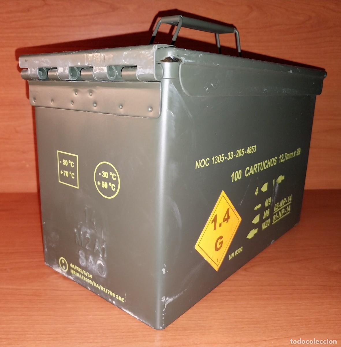 Militaria: Ej&eacute;rcito Espa&ntilde;ol. Caja de munici&oacute;n 12,70 - Foto 3