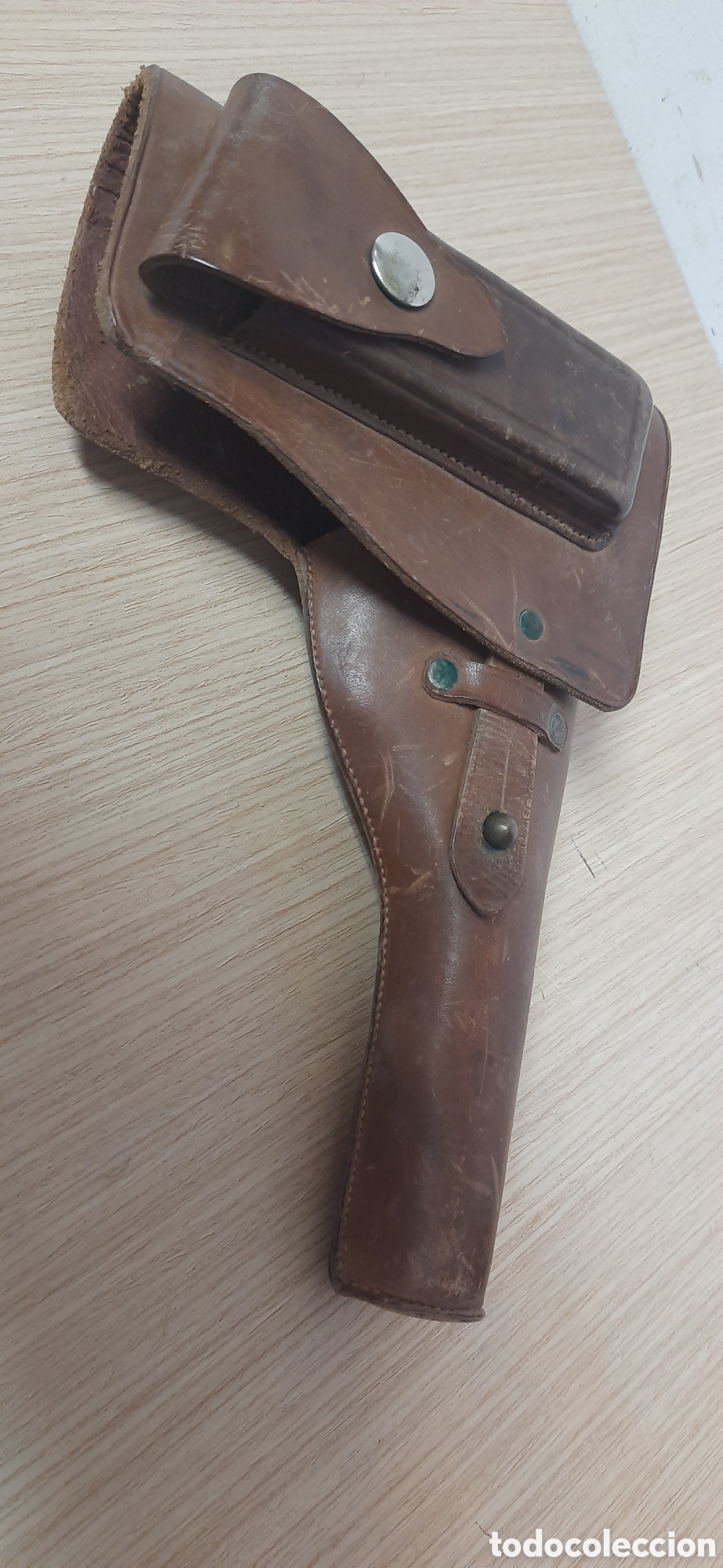 Militaria: funda de pistola para astra de cuero marron