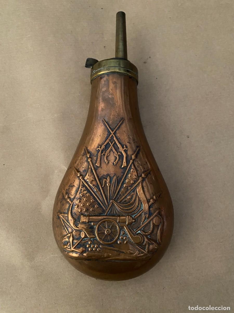 Militaria: POLVORERA BRONCE Y COBRE - Foto 1