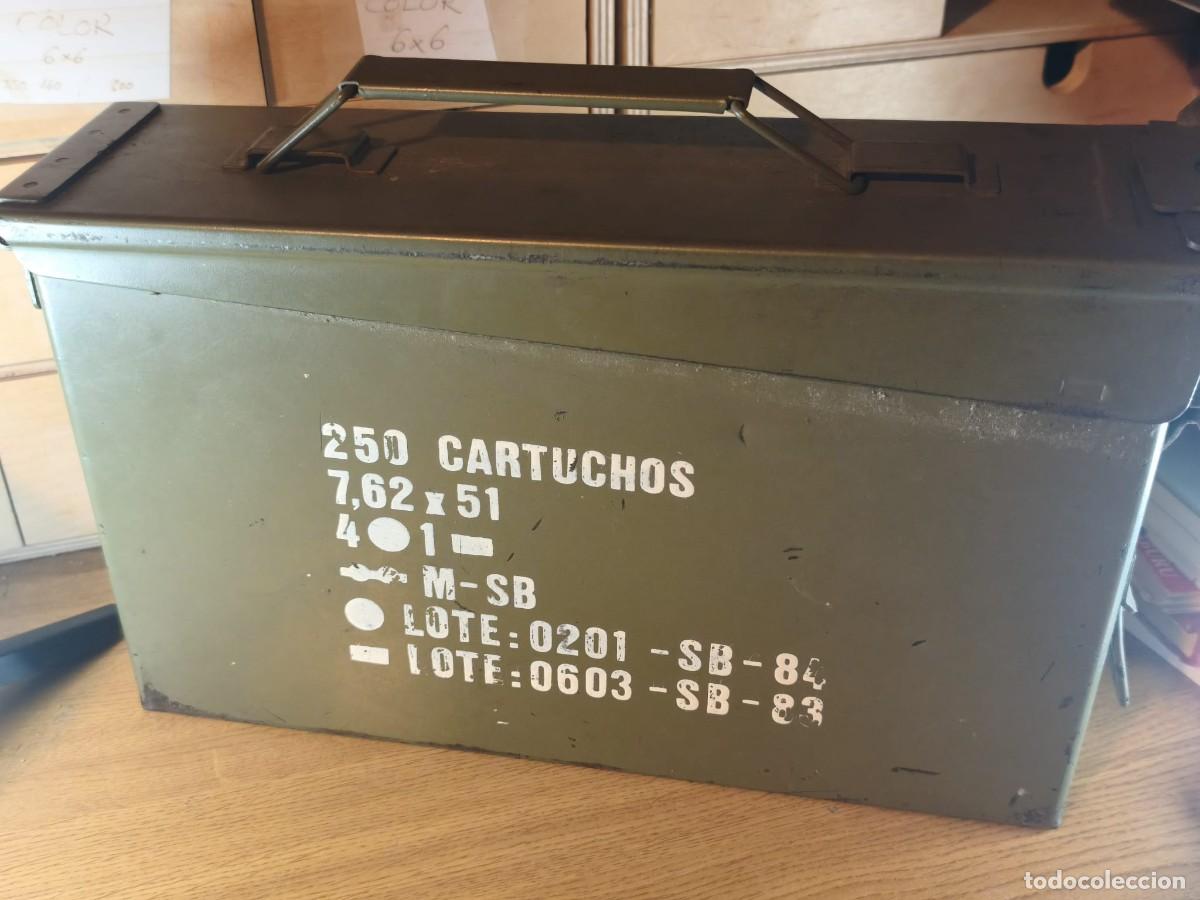 Militaria: Caja de Munici&oacute;n Militar Original SB (Santa B&aacute;rbara) - Calibre 7,62 mm