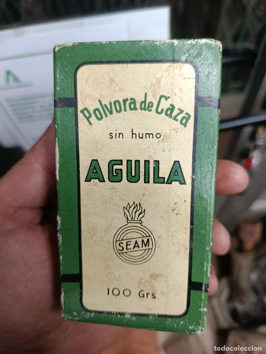 Militaria: Caja de p&oacute;lvora de caza &Aacute;guila.SEAM. 1934-1940