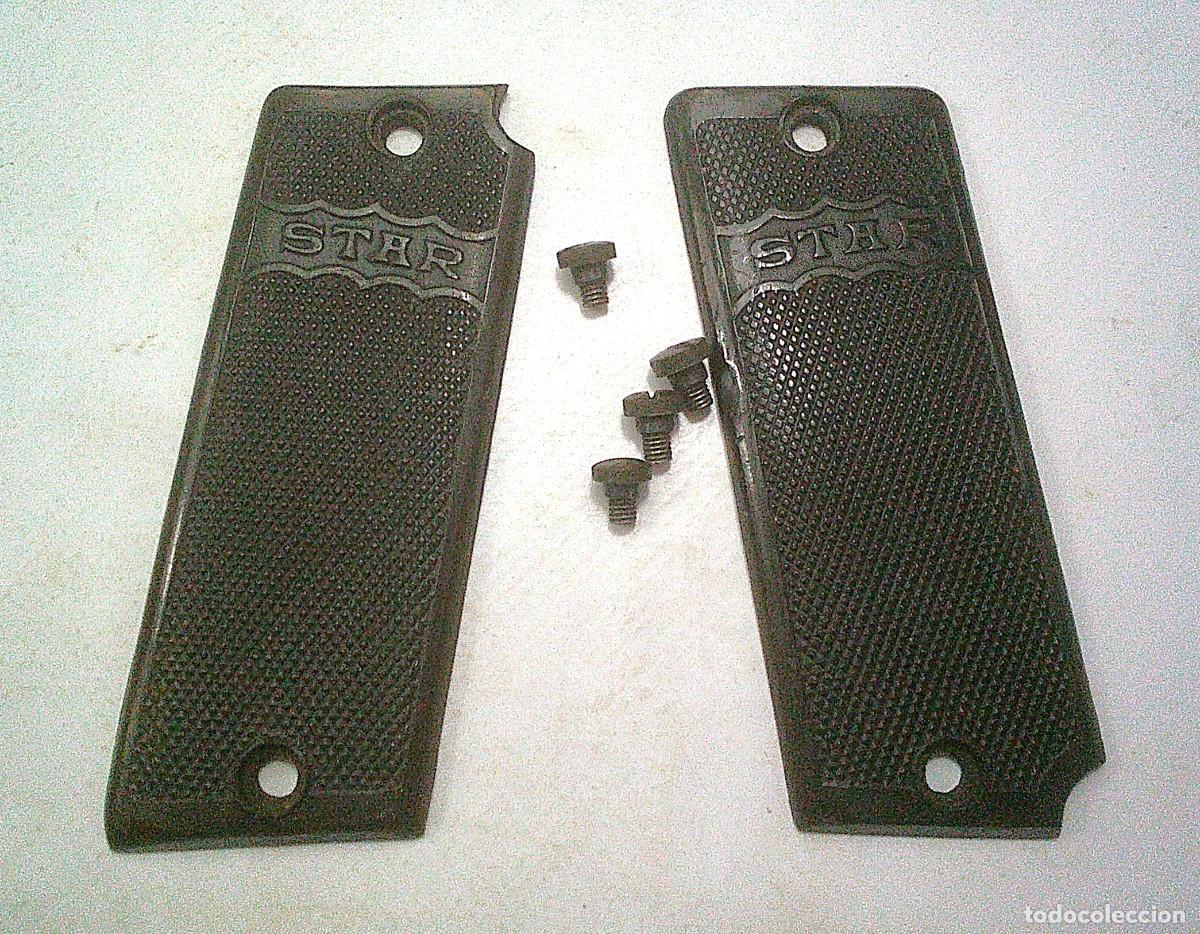Militaria: CACHAS DE LA PISTOLA STAR 1919 SINDICALISTA 7,65 MM DE MARCO O ARMADURA GRANDE DE PRIMER MODELO