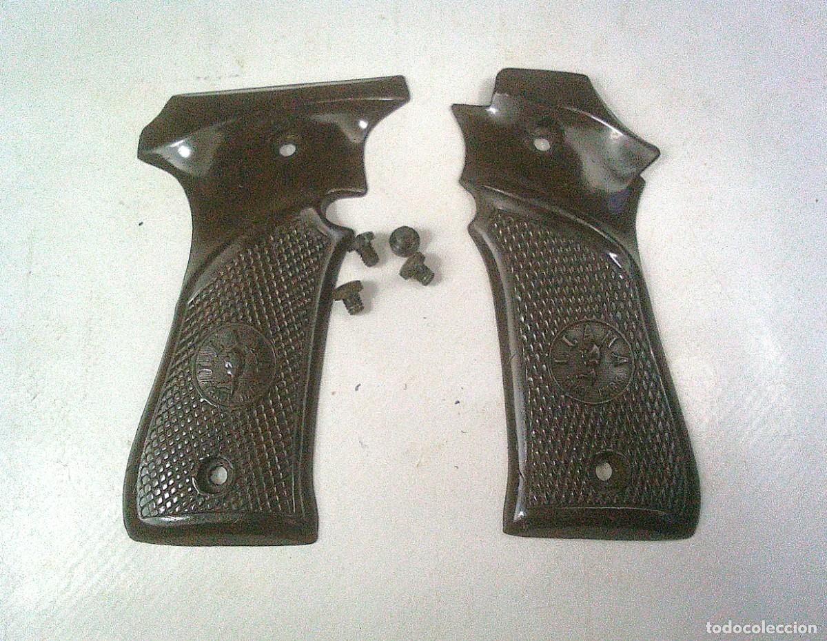 Militaria: CACHAS DE LA PISTOLA LLAMA ESPECIAL III III A CON CUATRO TORNILLOS ORIGINALES - 2