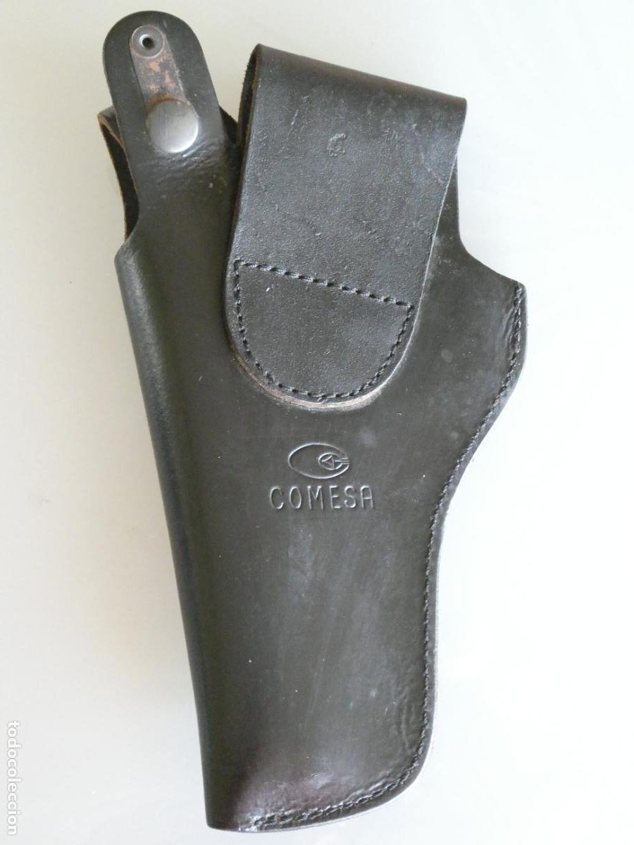 Militaria: PISTOLERA MILITAR POLICIAL. CUERO NEGRO MARCA MARCAJE COMESA. 22X11CM. 120GR