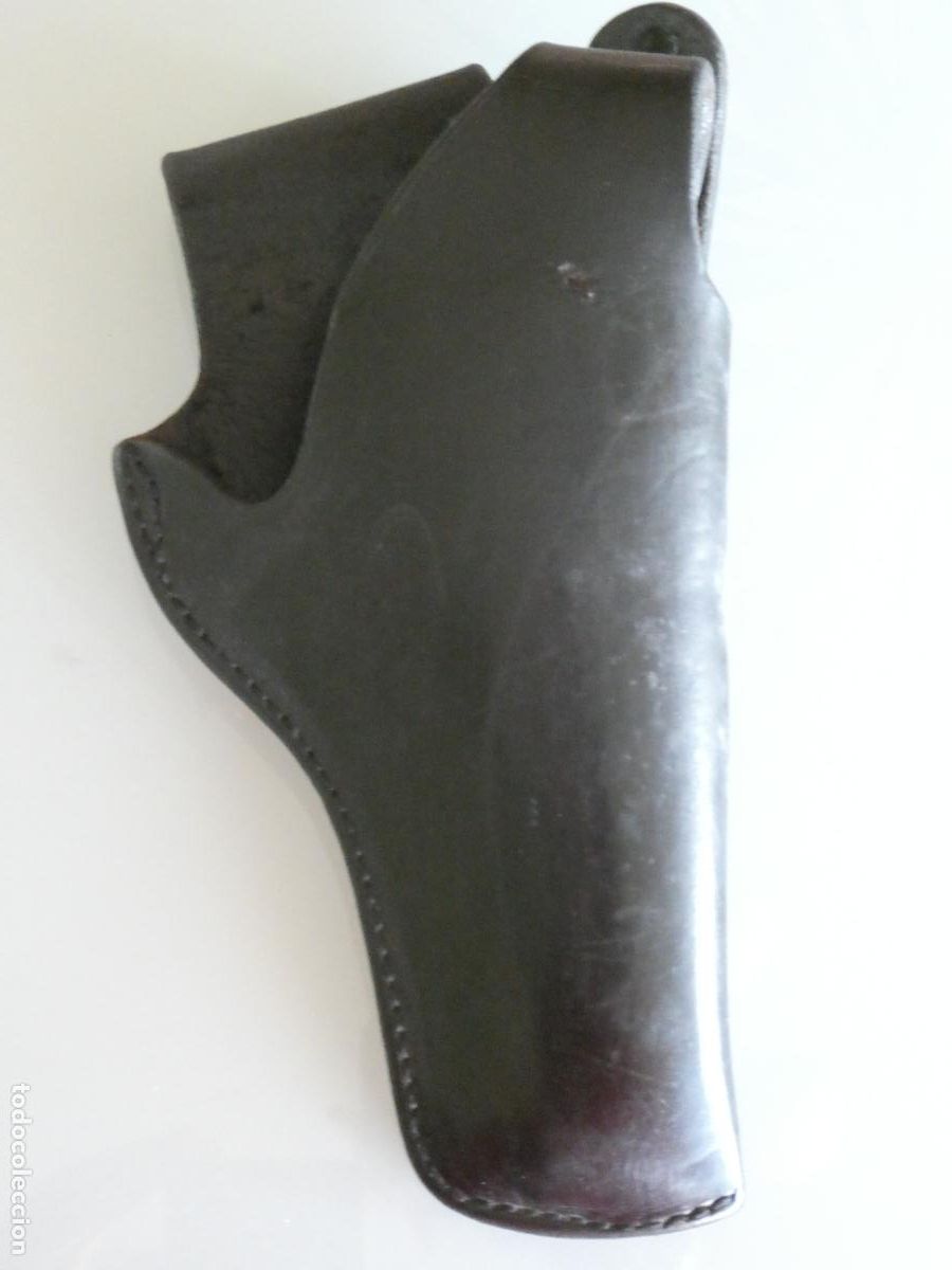 Militaria: PISTOLERA MILITAR POLICIAL. CUERO NEGRO. 22X11CM. 120GR