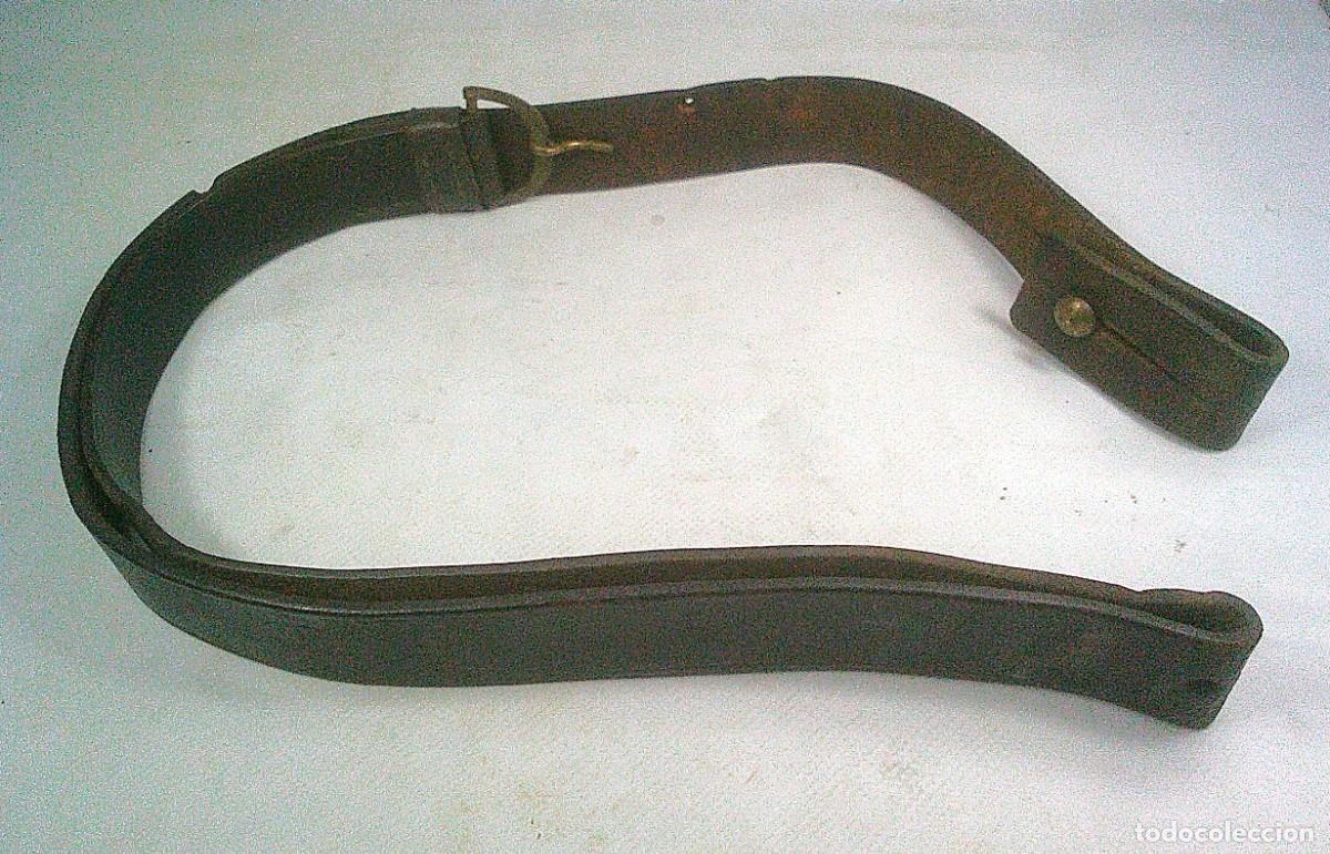 Militaria: CORREA PORTA FUSIL PORTAFUSIL CUERO NEGRO MAUSER ESPA&Ntilde;OL OVIEDO CORU&Ntilde;A GUARDIA CIVIL
