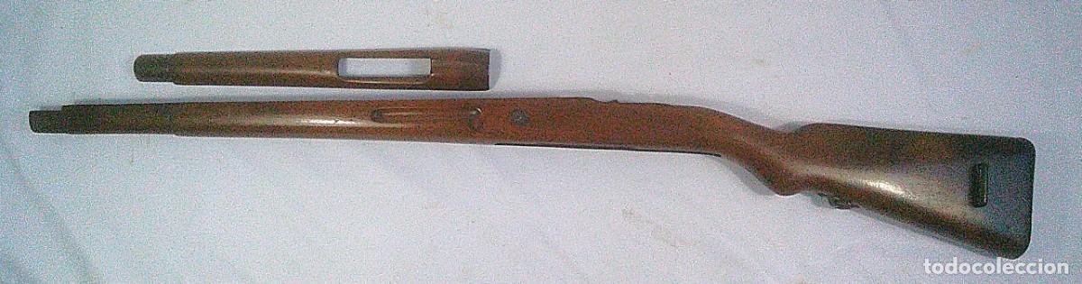 Militaria: CULATA DE MADERA COMPLETA DE MOSQUETON FUSIL CORU&Ntilde;A 1943 43 ORIGINAL CON PIEZAS METALICAS