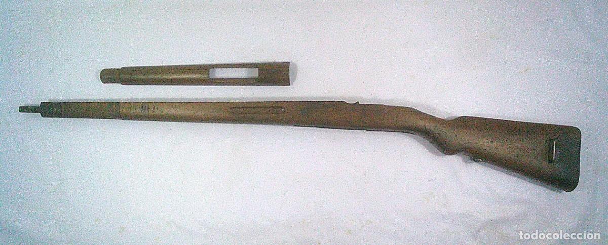 Militaria: CULATA DE MADERA COMPLETA DE MOSQUETON FUSIL CORU&Ntilde;A 1943 43 ORIGINAL CON PIEZAS METALICAS
