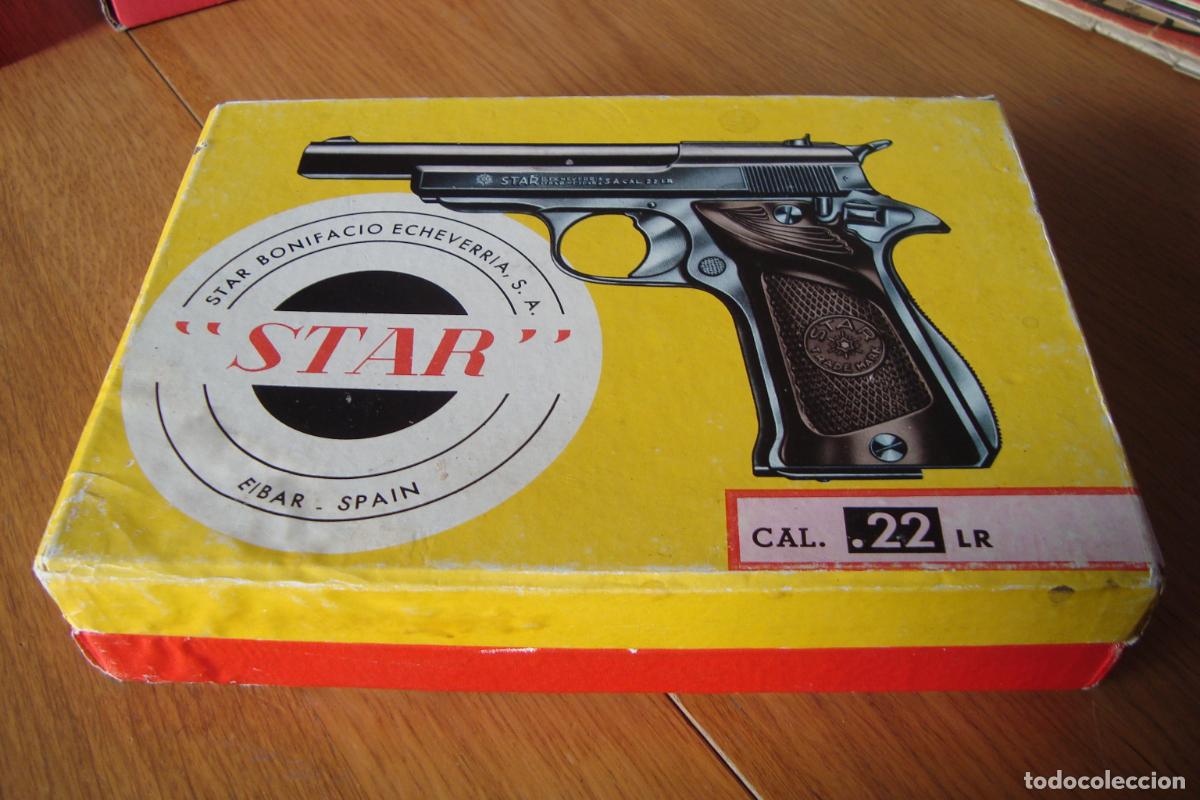 Militaria: ANTIGUA CAJA VACIA PISTOLA STAR MOD. FR. CALIBRE 22. BONIFACIO ECHEVERRIA S.A EIBAR