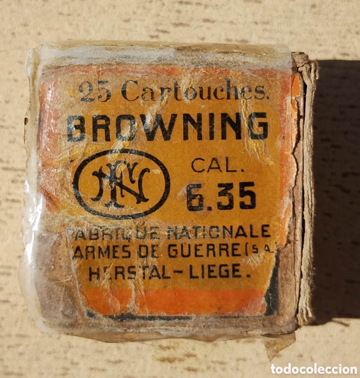 Militaria: Caja Cartuchos Browning de Cal. 6,35 VACIA