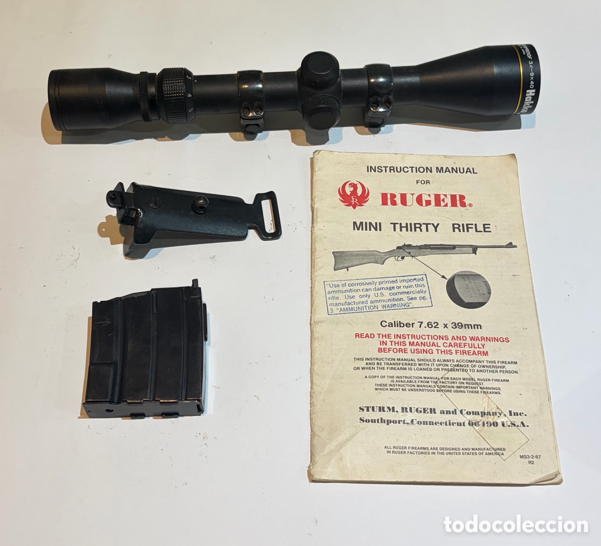 Militaria: Lote accesorios rifle Ruger mini 30