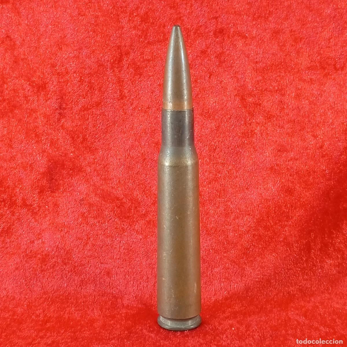 Militaria: PRECIOSO PROYECTIL COMPLETO - ORIGINAL - INERTE - VACIO - 14 CM TOTAL