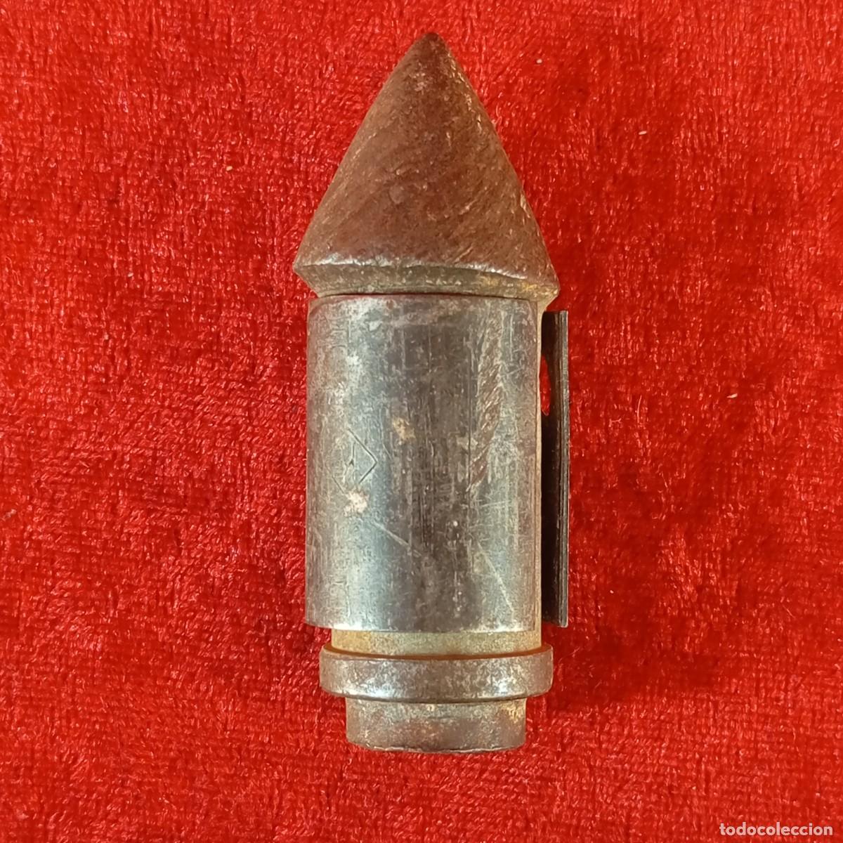 Militaria: PRECIOSO PROYECTIL - ORIGINAL - INERTE - VACIO - 7 CM TOTAL